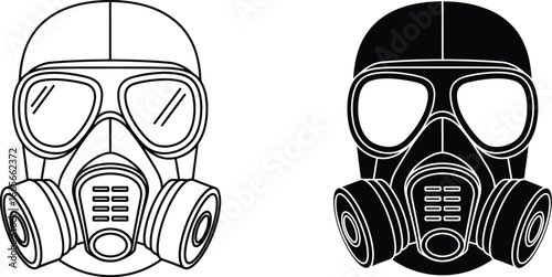 Gas mask vector illustration protective gear safety equipment