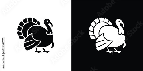 Turkey isolated cutout on contrasting background showcasing simple bird icon