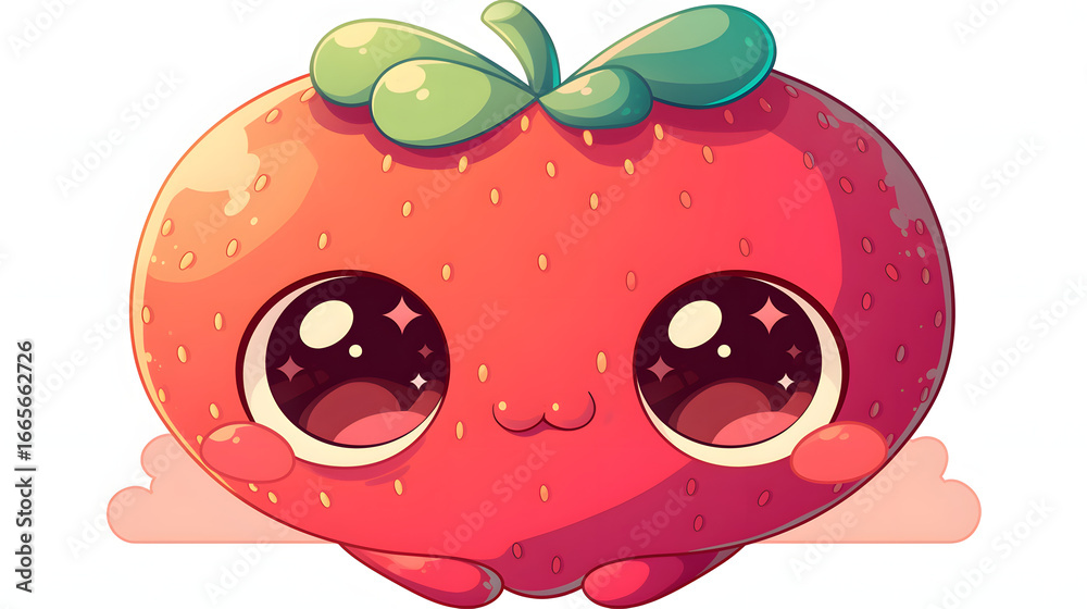 Obraz premium sticker-style strawberry monster emoji