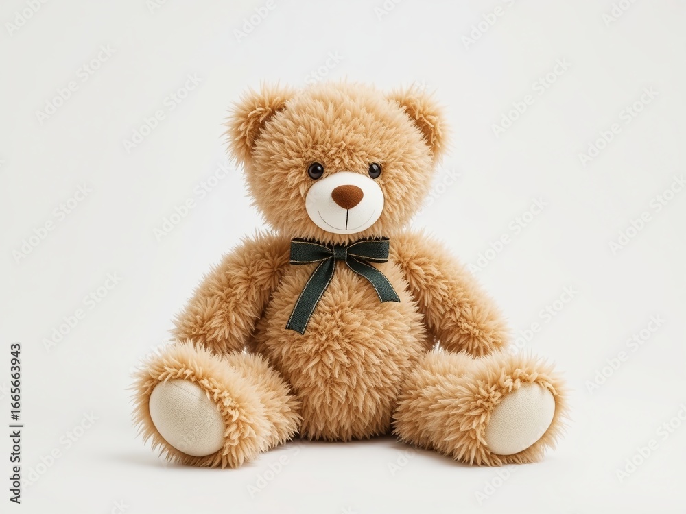 Obraz premium Classic Teddy Bear, Simple White Background for Projects