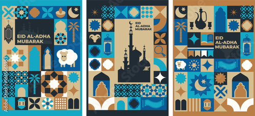 Eid Al-Adha Poster Set Illustration