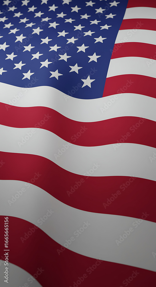 Fototapeta premium Dynamic Depiction of the American Flag A Symbolic Representation of the United States of America and its National Identity