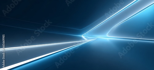 Wallpaper Mural An abstract blue background with glowing light lines, representing a modern and futuristic technological concept. Torontodigital.ca