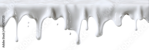 White Liquid Dripping Down On A Transparent Background, PNG
