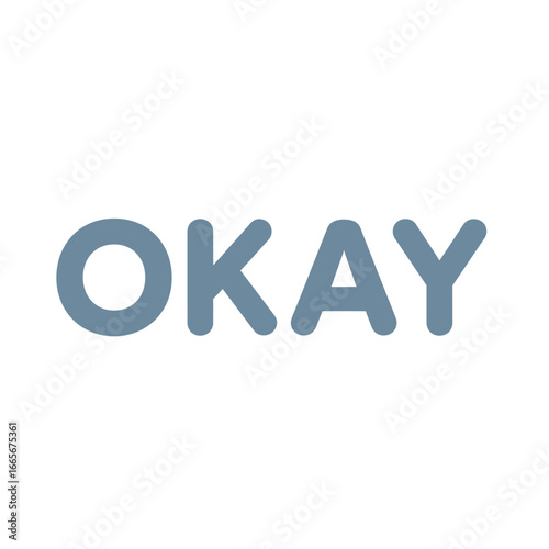 Bold Blue "OKAY" Text Graphic