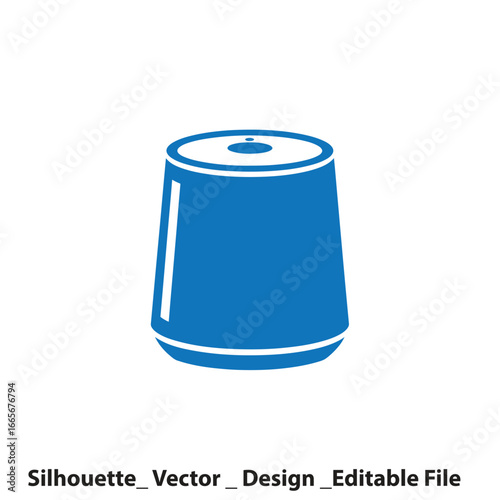 Vector art of blue smart speaker vector icon for home automation