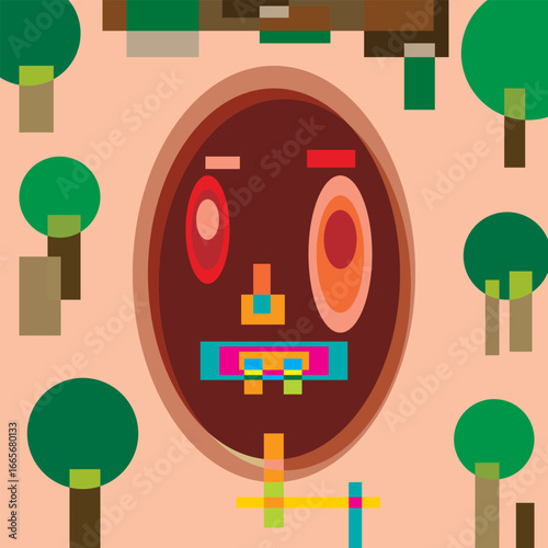 An abstract background vector design featuring various random shapes combined with harmonious color synergy for graphic resources.