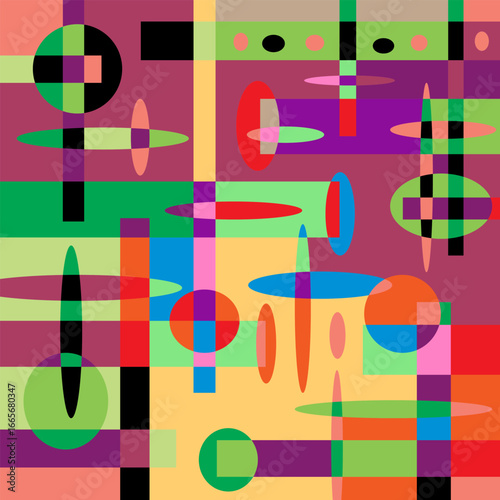 An abstract background vector design featuring various random shapes combined with harmonious color synergy for graphic resources.