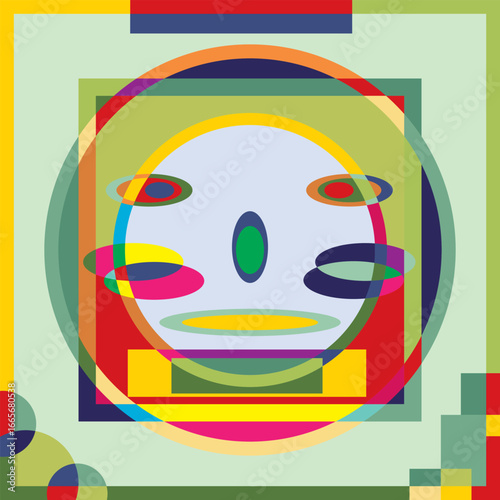 An abstract background vector design featuring various random shapes combined with harmonious color synergy for graphic resources.