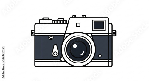 Vintage camera illustration for photography enthusiasts and retro design projects and creative visual content
