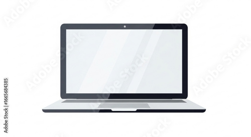 Laptop computer vector illustration for business presentation and personal use modern technology device design