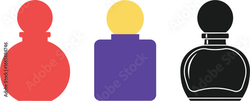 Perfume bottles vector illustration fragrance beauty product editable