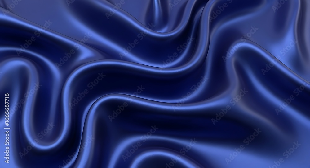 Fototapeta premium Elegant Deep Blue Satin Fabric Texture.