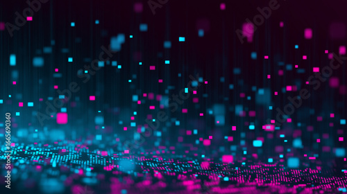 Wallpaper Mural Glowing neon particles background Torontodigital.ca