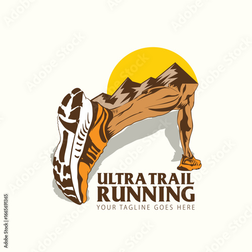 ultra Trail run logo vector