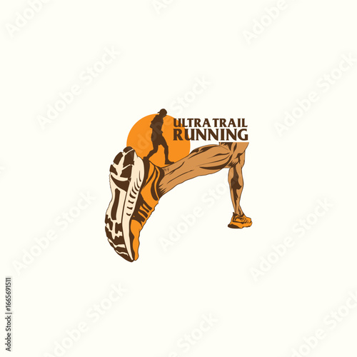 ultra Trail run logo vector