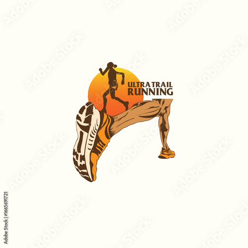 ultra Trail run logo vector