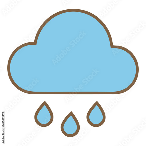 Weather Rain Cloud Vector Icon