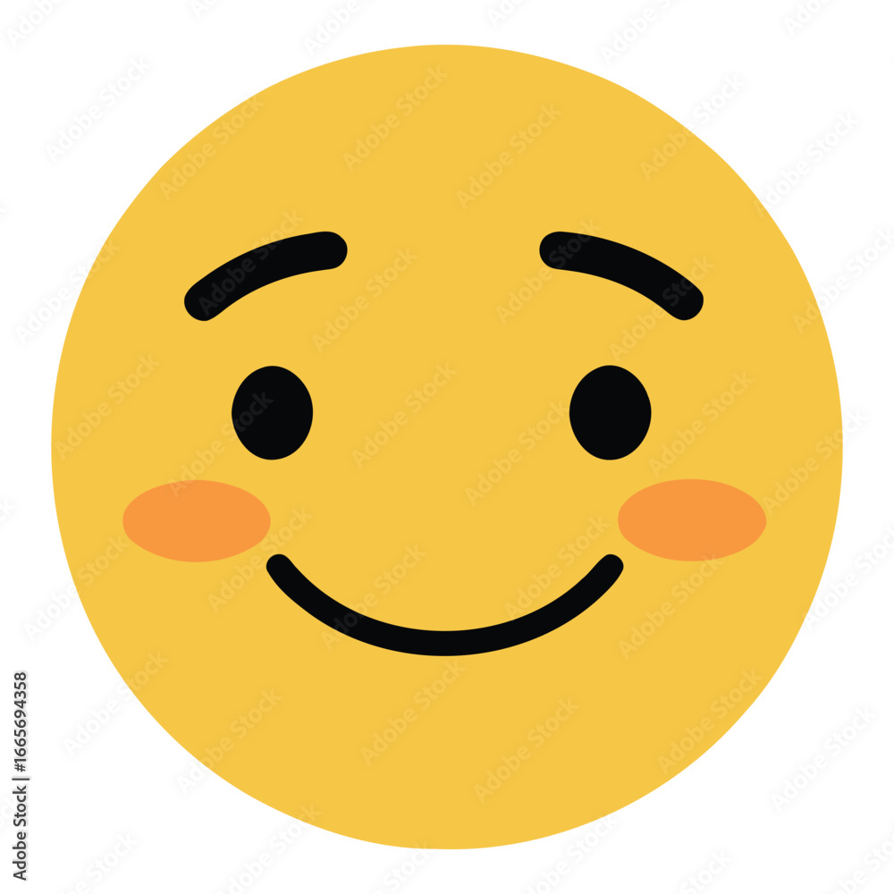 Fototapeta premium Smiling Face Emoji Vector Icon