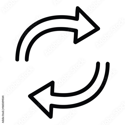 Refresh Reload Circular Arrows Vector Icon