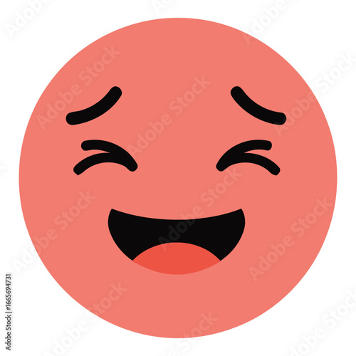 Happy Laughing Emoji Face Vector Illustration
