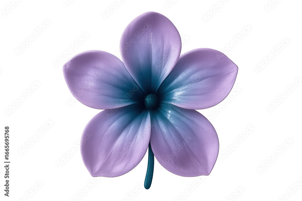 Obraz premium Purple and blue frangipani flower blooming on a transparent background, perfect for graphic design projects