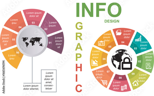 Business visualization infographic circle design template