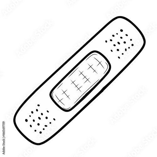 Line art Bandage isolated on white