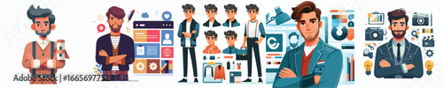 Creative Director and Branding Professional Vector Illustration – Digital Marketing, UIUX, and Media Concept