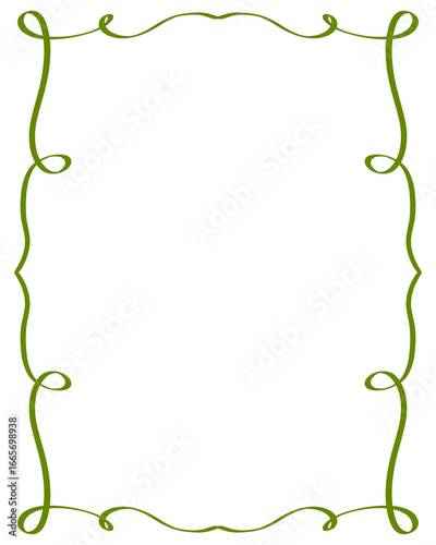 Green aesthetic coquette frame illustration.