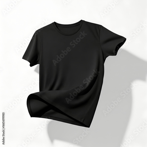 Wallpaper Mural Floating Blank Black T-Shirt for Design Mockup Torontodigital.ca