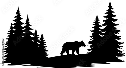 Man and Bears in Harmony Silhouette" Vector bundle