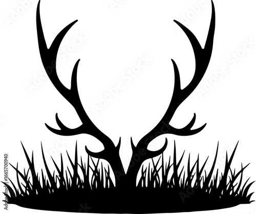 Pine Tree with Crossed Axes Silhouette Vector Design
