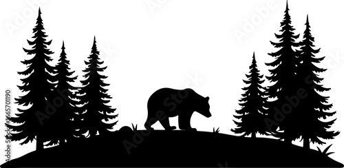 Man and Bears in Harmony Silhouette" Vector bundle