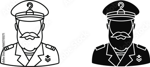 Captain vector illustration silhouette sailor nautical sea design vector