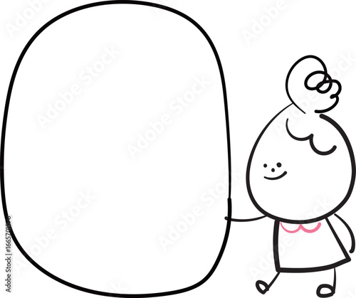(bubble) Collection of cute hand drawn lady worker icons. Vector illustration.	