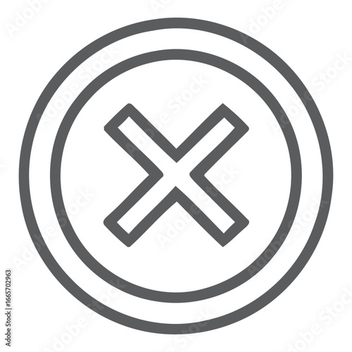 Cancel Cross Button Circle Icon Vector