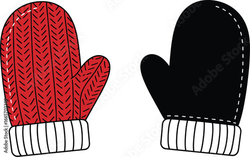 Find winter gloves mittens for cold weather hand protection vector vector