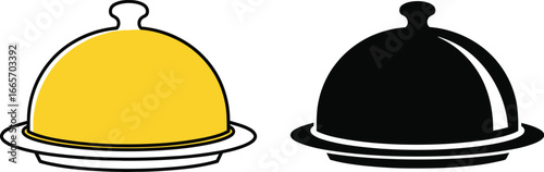 Restaurant cloche vector graphic design food service presentation vector