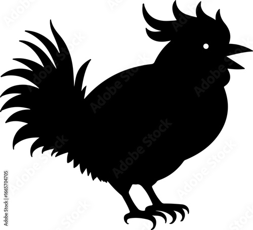 "Rooster Silhouette Vector Art"