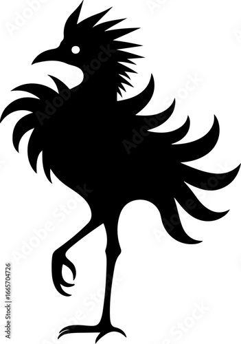 "Rooster Silhouette Vector Art"