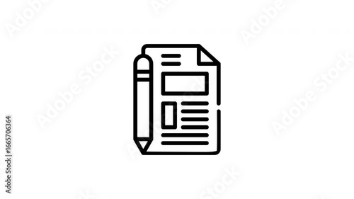 icon line motion graphic list