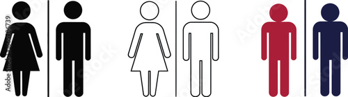 Restroom signs gender icons toilet door symbols wc lavatory