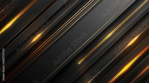 Dynamic Diagonal Gold Lines on Dark Background Animated Video Loop