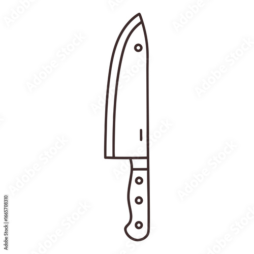 Kitchen Knife Outline Icon Illustration