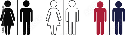 Restroom signs gender icons toilet door symbols wc lavatory