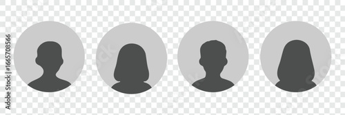 Avatar account icon vector. Default social media profile photo symbol. These neutral avatars are useful for profile placeholders, representing individuality and diversity. Avatar user icon . profile. 