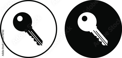 Key icon vector security access symbol lock unlock concept