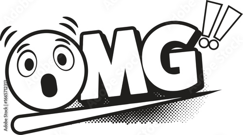 Omg emoji vector design graphic cartoon expression yellow
