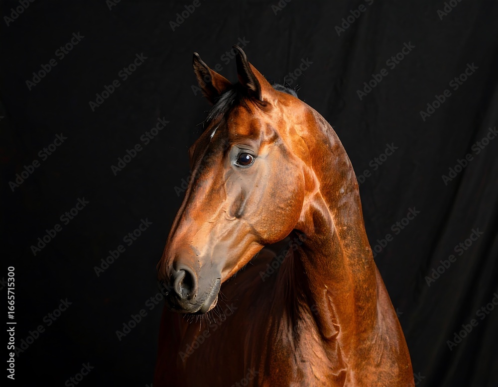 Obraz premium Close-up portrait of a brown horse (1)